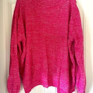 Heathered pink crew neck sweater